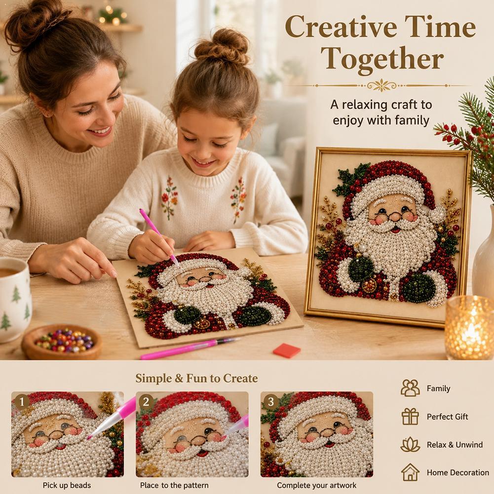 Resin Craft Kit - Christmas Santa Claus Pearl Art DIY