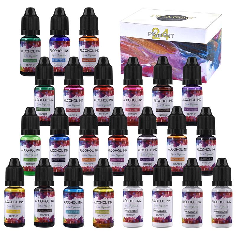 24 Color/Set 10ml  Resin Pigme - Resin Dye Alcohol ulasan dan harga
