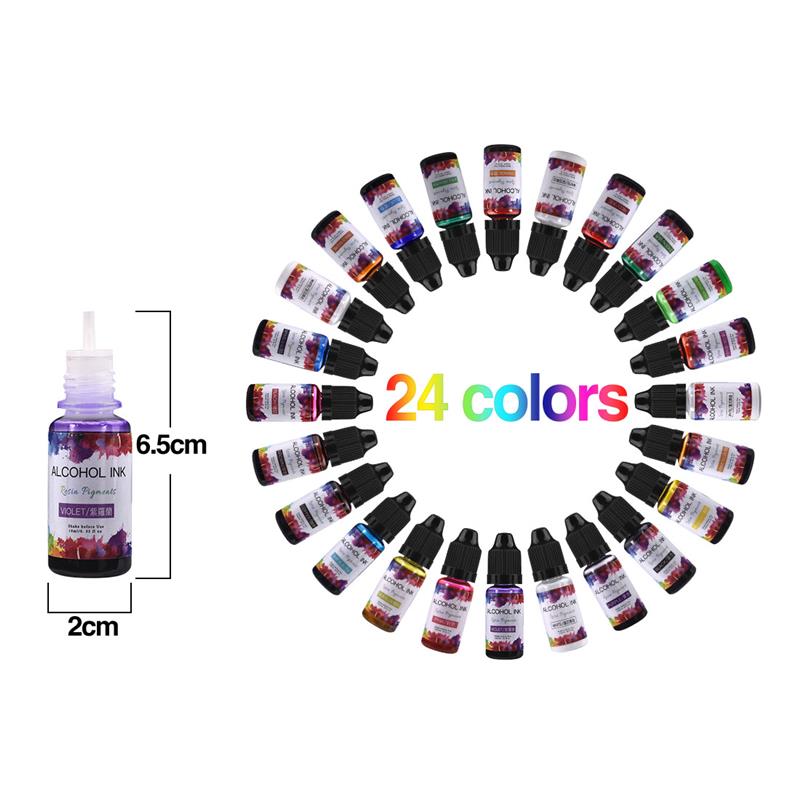 24 Color/Set 10ml  Resin Pigme - Resin Dye Alcohol ulasan dan harga