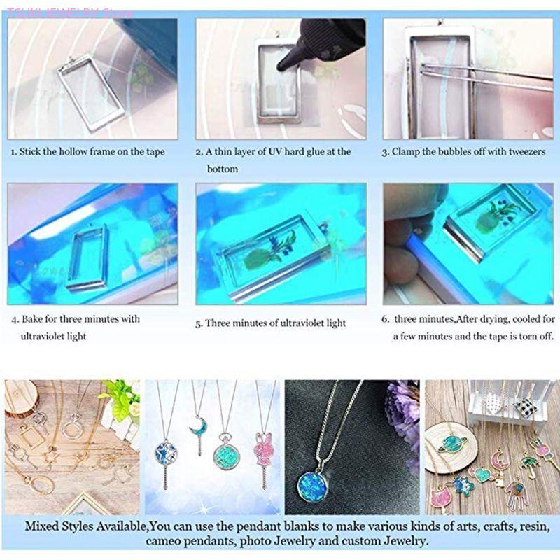 62KE 10x/Set Gold Honeycomb Bl - Bezels Set Pendant ulasan dan harga