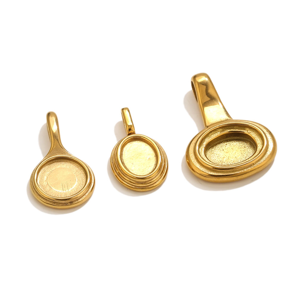 5pcs Stainless Steel Round Ova - Resin Craft Supplies ulasan dan harga