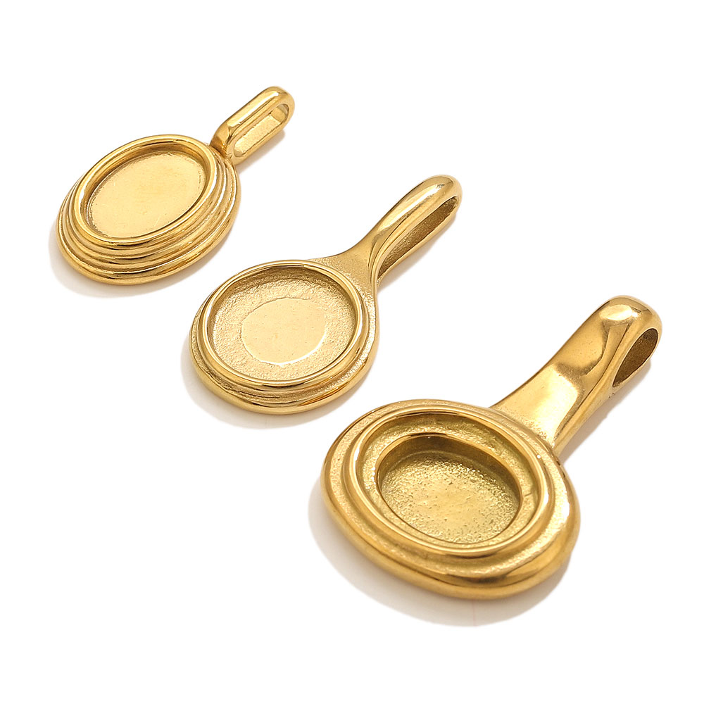 5pcs Stainless Steel Round Ova - Resin Craft Supplies ulasan dan harga