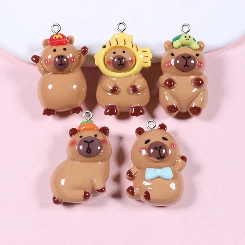 10Pcs Glossy Flatback Capybara - Resin Craft Supplies ulasan dan harga