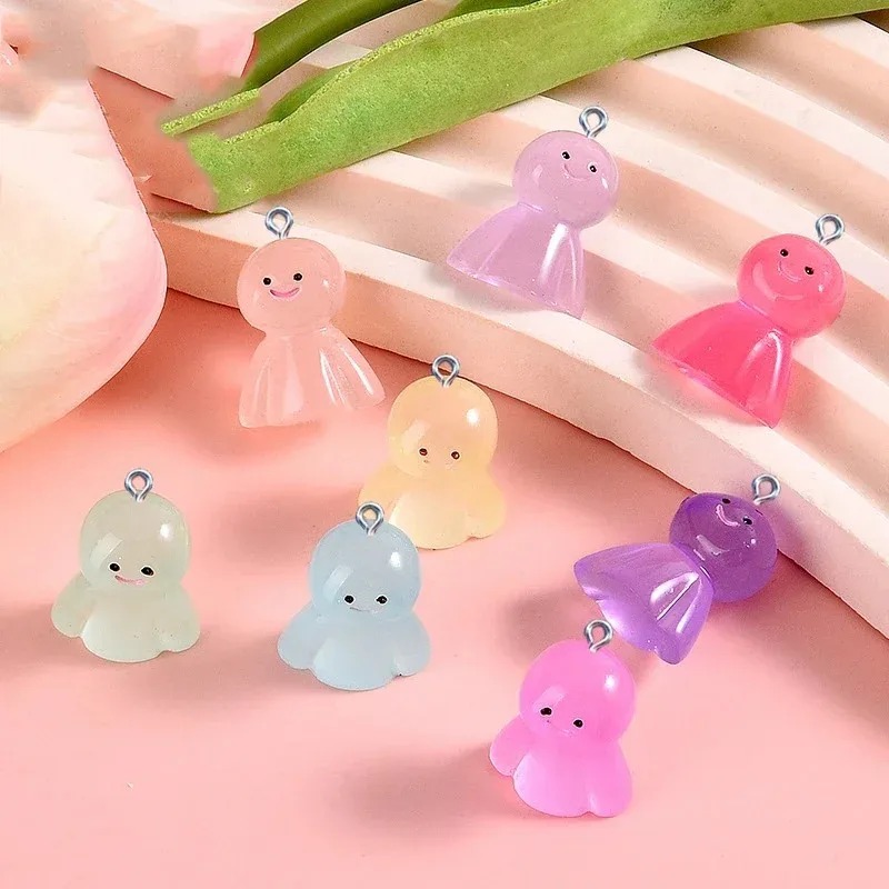 10Pcs Glow In Dark Cartoon Dol - Resin Craft Supplies ulasan dan harga