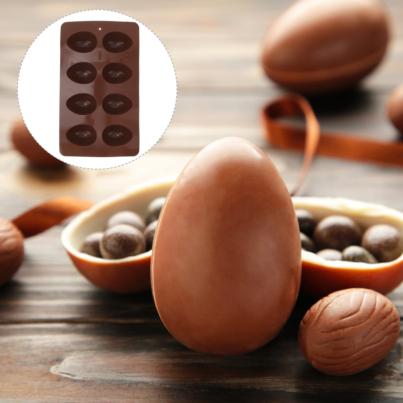 8 Cavity Easter Egg Silicone C - Silicone Mold Tray ulasan dan harga