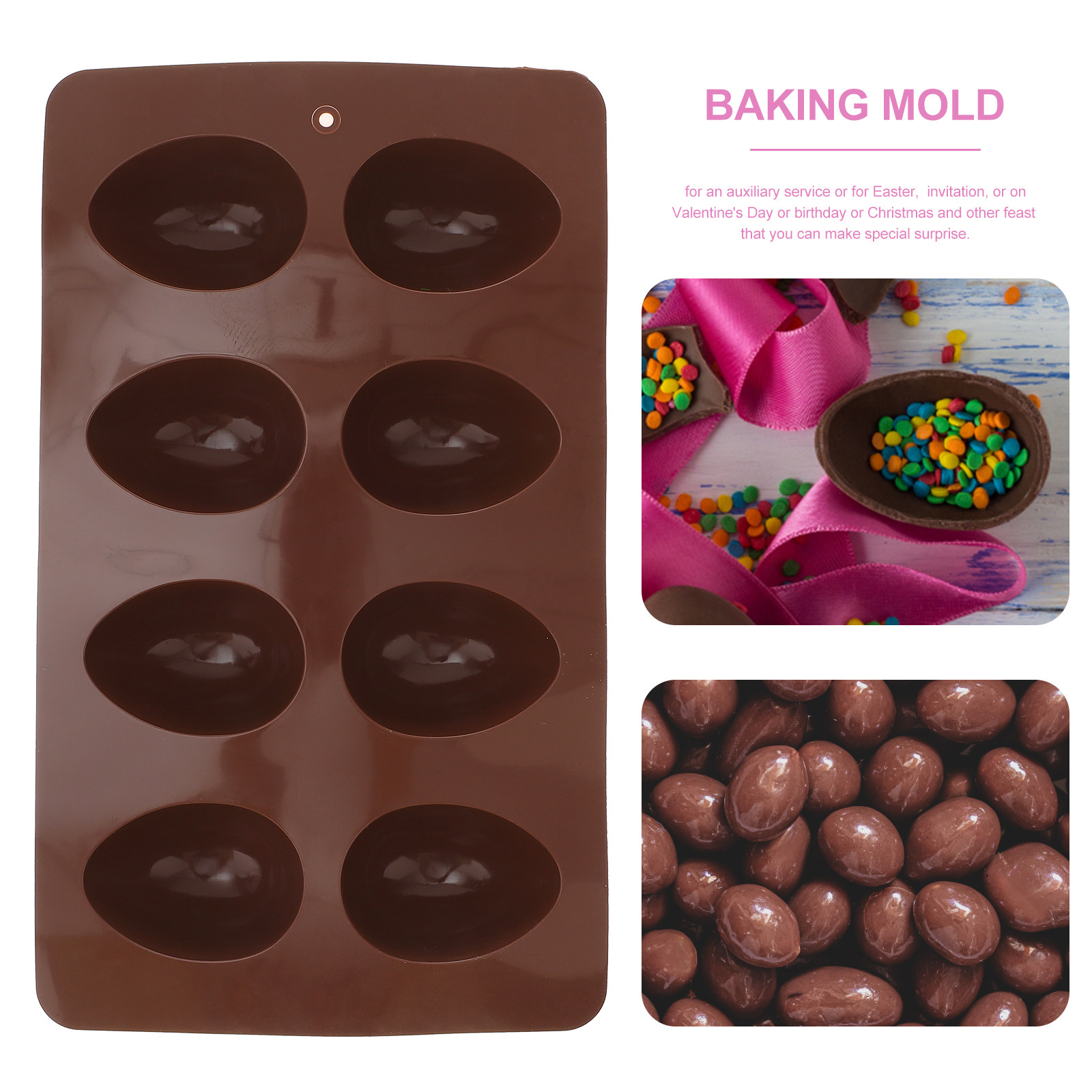 8 Cavity Easter Egg Silicone C - Silicone Mold Tray ulasan dan harga