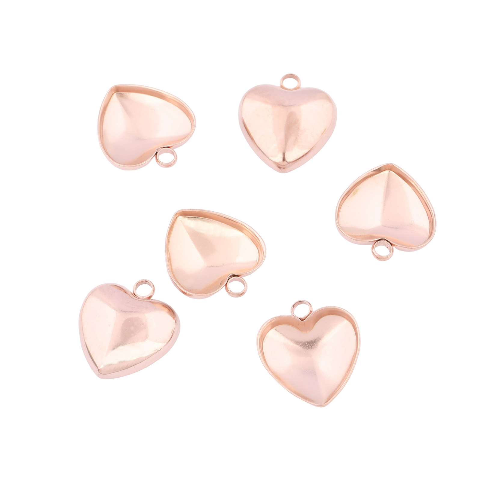 20pcs Stainless Steel 12mm Hea - Bezels Set Pendant ulasan dan harga