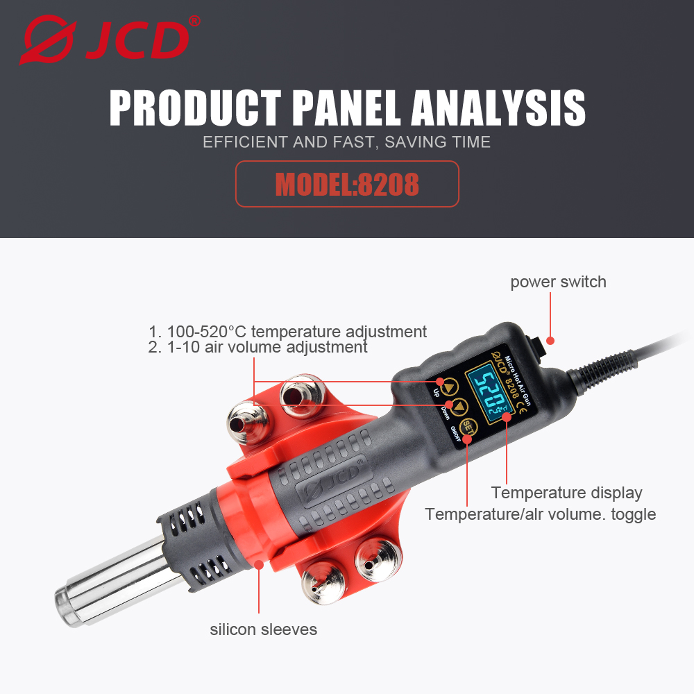JCD 750W Micro Heat Gun Rework - Heat Gun Small ulasan dan harga