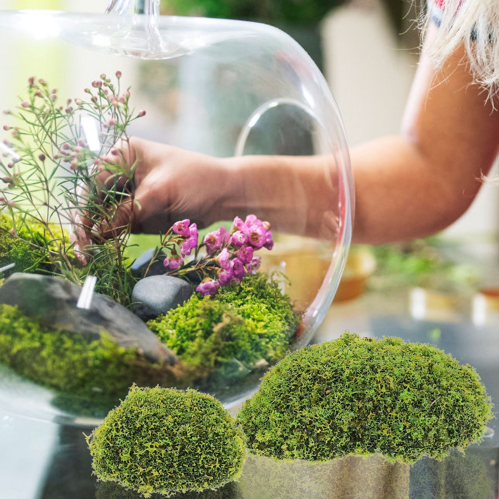 12pcs Artificial Moss RocksFak - Terrarium Moss Art ulasan dan harga
