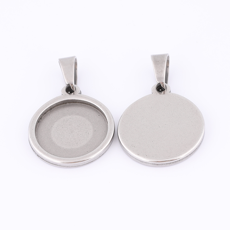 10pcs 15mm Round Cabochon Base - Bezels Set Pendant ulasan dan harga