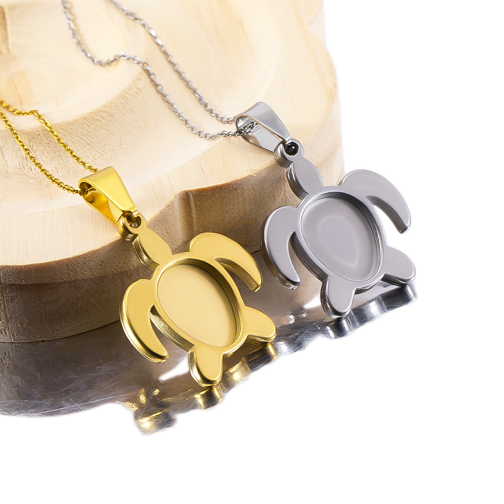 1pc 5pcs Stainless Steel Gold  - Bezels Set Pendant ulasan dan harga
